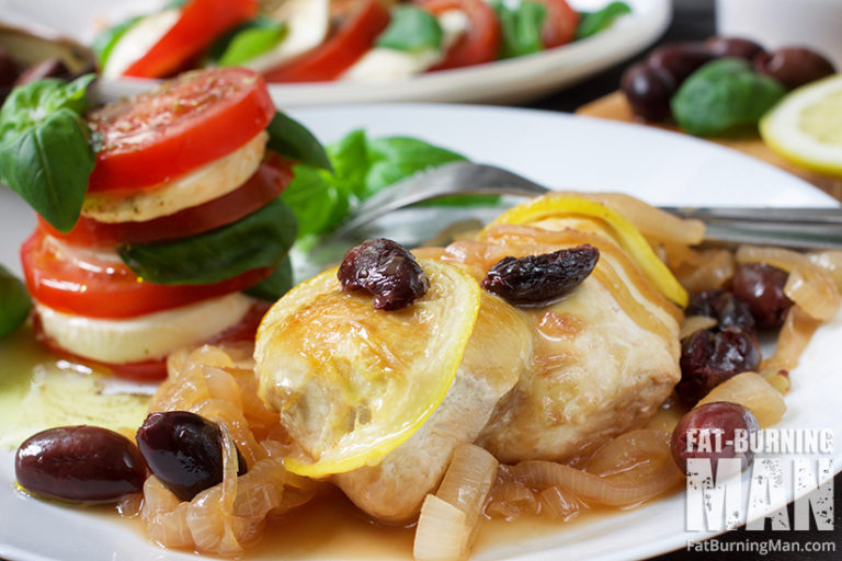 Kalamata Chicken & Caprese Salad Recipe FatBurning Man